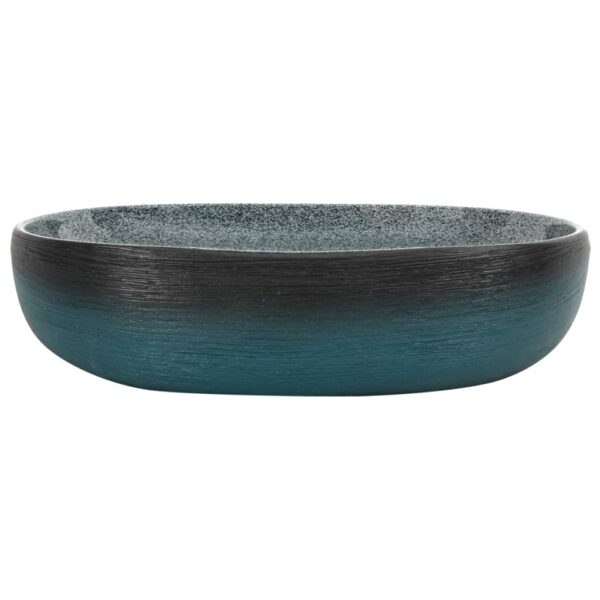 vidaXL Countertop Basin Turquoise Oval 59x40x14 cm Ceramic - Image 3