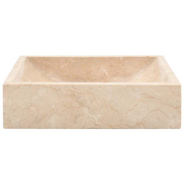 vidaXL Sink 45x30x12 cm Marble High Gloss Cream - Image 5