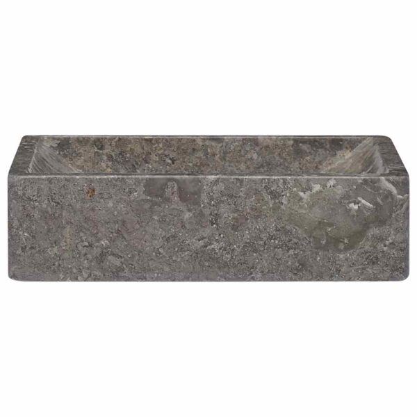 vidaXL Sink 45x30x12 cm Marble High Gloss Grey - Image 4