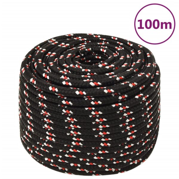 vidaXL Boat Rope Black 12 mm 100 m Polypropylene - Image 1