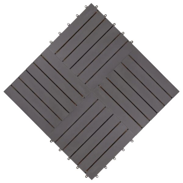 vidaXL Decking Tiles 20 pcs Grey Wash 30x30 cm Solid Acacia Wood - Image 4