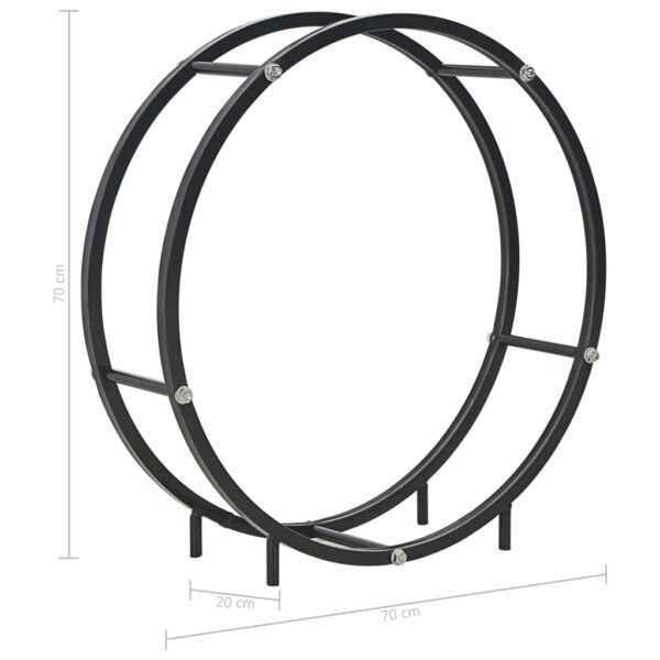 vidaXL Firewood Rack Black 70x20x70 cm Steel - Image 6