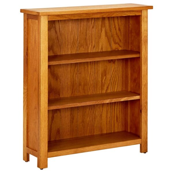 vidaXL 3-Tier Bookcase 70x22.5x82 cm Solid Oak Wood - Image 1