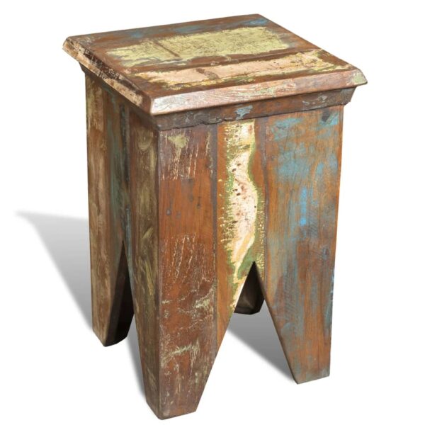 vidaXL Stool Solid Reclaimed Wood - Image 1