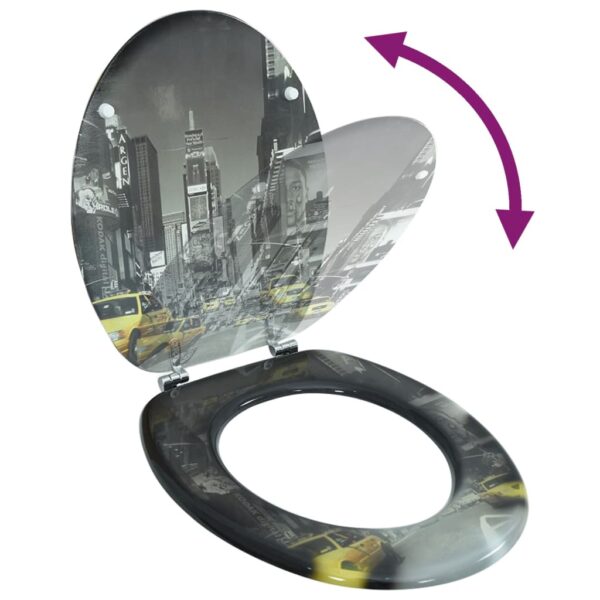 vidaXL Toilet Seats with Hard Close Lids MDF New York - Image 7