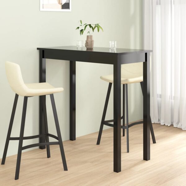 vidaXL Bar Table MDF Black 115x55x107 cm - Image 1