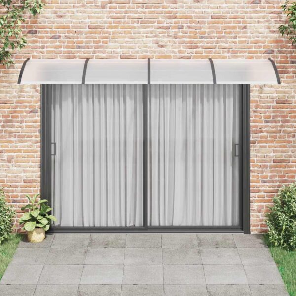 vidaXL Door Canopy Black 350x100 cm Polycarbonate - Image 3