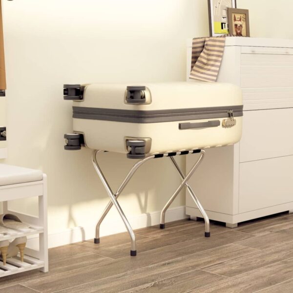 vidaXL Luggage Rack Black and Silver 56x40x49 cm - Image 1
