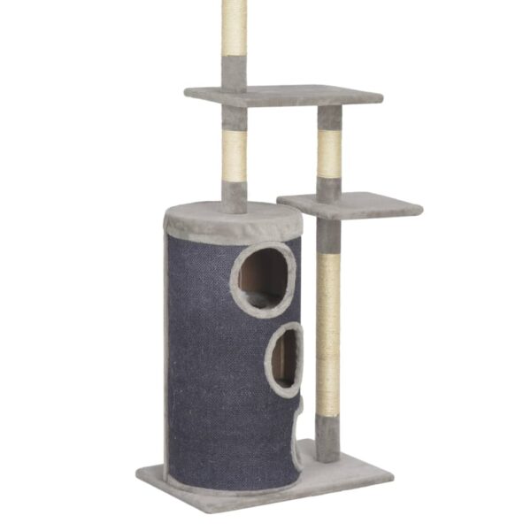 vidaXL Cat Tree with Sisal Scratching Posts Grey 260 cm - Image 5