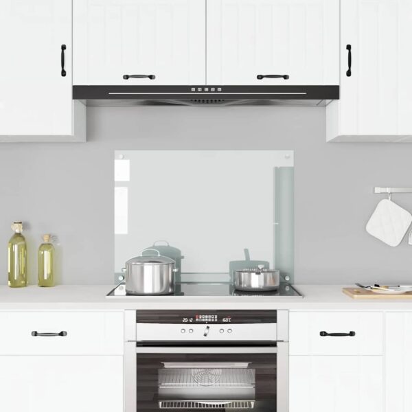 vidaXL Kitchen Backsplash Transparent 80x60 cm Tempered Glass - Image 1