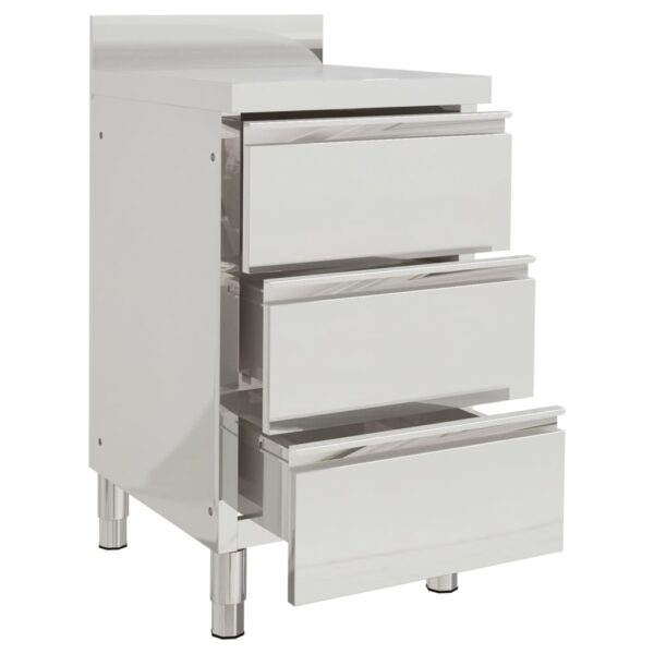 vidaXL Commercial Kitchen Cabinet with 3 Drawers 50x60x96 cm - Image 2