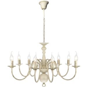vidaXL Antique White Metal Chandelier 8 x E14 Bulbs