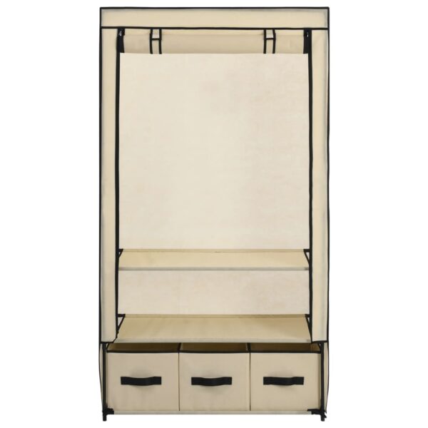 vidaXL Wardrobe Cream 87x49x159 cm Fabric - Image 5