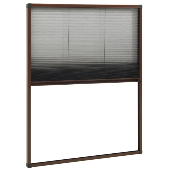 vidaXL Plisse Insect Screen for Windows Aluminium Brown 80x100 cm - Image 4