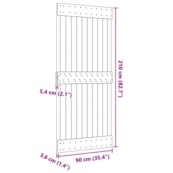 vidaXL Door NARVIK 90x210 cm Solid Wood Pine - Image 9