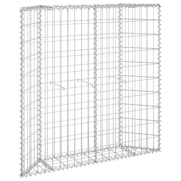 vidaXL Trapezium Gabion Raised Bed Galvanised Steel 100x20x100 cm - Image 2