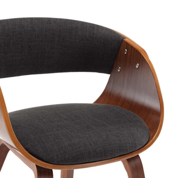 vidaXL Dining Chairs 2 pcs Grey Bent Wood and Fabric - Image 6