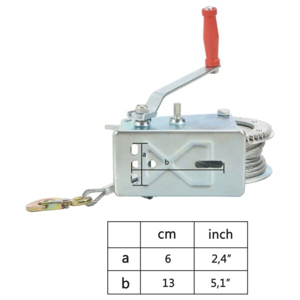 vidaXL Hand Winch 1360 kg - Image 7