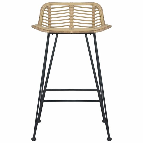 vidaXL Bar Chairs 2 pcs Natural Rattan - Image 3