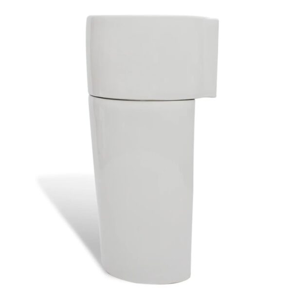 vidaXL Ceramic Stand Bathroom Sink Basin Faucet/Overflow Hole White - Image 6