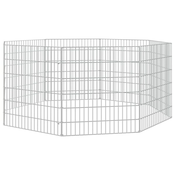 vidaXL Free Range Animal Enclosure 8-Panel 54x60 cm Galvanised Iron - Image 2