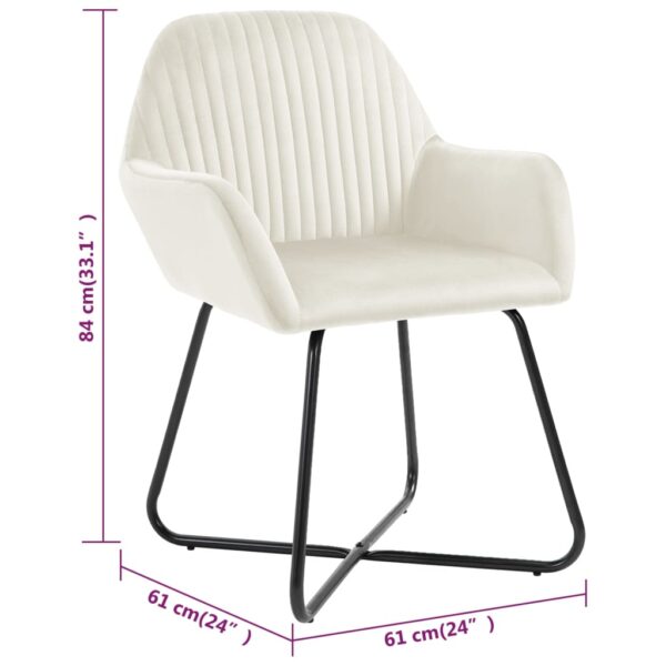 vidaXL Dining Chairs 2 pcs Cream Velvet - Image 8