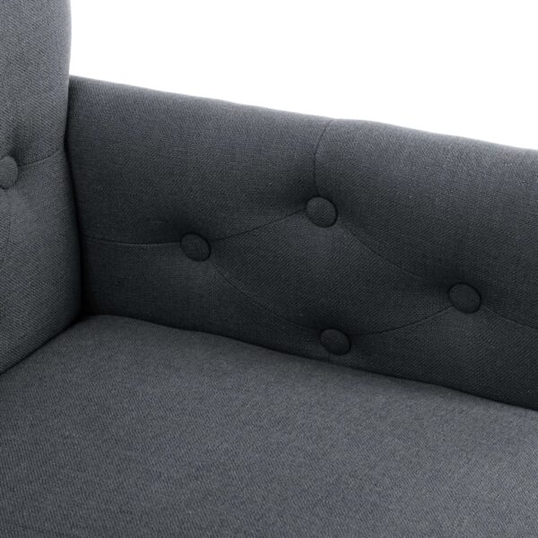 vidaXL Dining Chair with Armrests Grey Fabric - Image 6