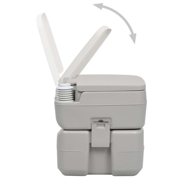 vidaXL Portable Camping Toilet Grey 20+10 L - Image 7