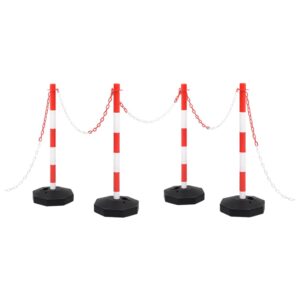 vidaXL Chain Post Set with 10 m Plastic Chain