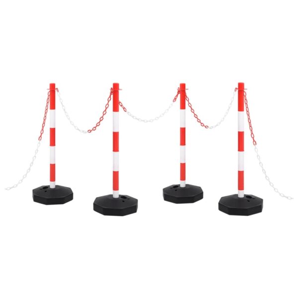 vidaXL Chain Post Set with 10 m Plastic Chain - Image 1