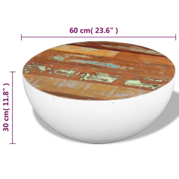 vidaXL Bowl Shaped Coffee Table Solid Reclaimed Wood 60x60x30 cm - Image 7