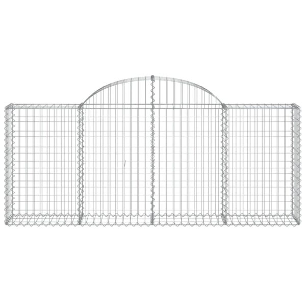 vidaXL Arched Gabion Basket 200x30x80/100 cm Galvanised Iron - Image 3