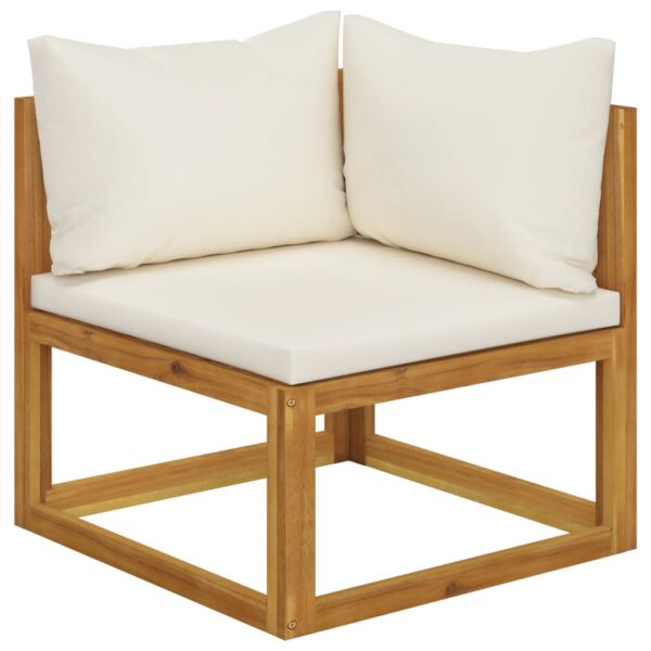 vidaXL 3-Seater Garden Sofa with Cushion Cream Solid Acacia Wood - Image 4