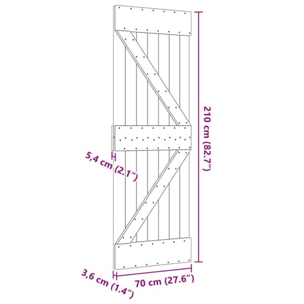vidaXL Door NARVIK 70x210 cm Solid Wood Pine - Image 9