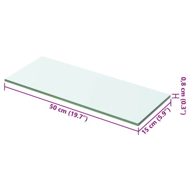 vidaXL Shelves 2 pcs Panel Glass Clear 50x15 cm - Image 4