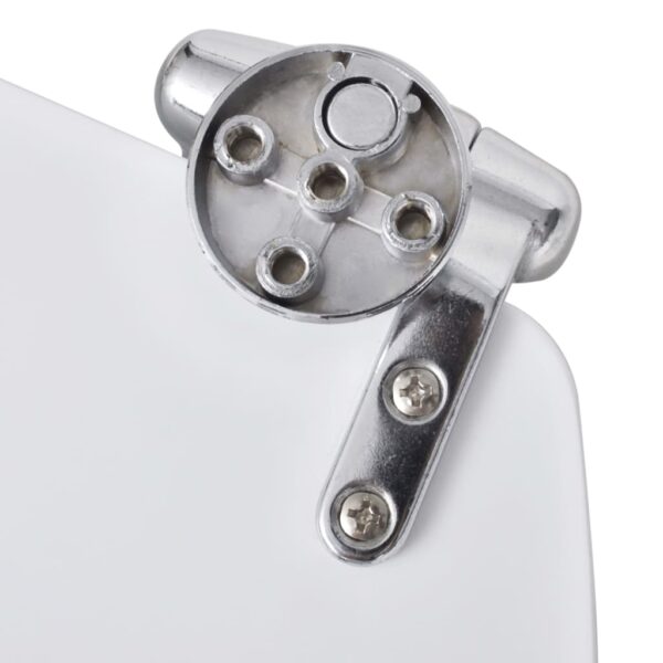 vidaXL Toilet Seats with Soft Close Lids MDF White - Image 7
