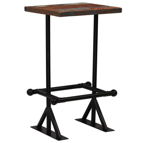 vidaXL Bar Table Solid Reclaimed Wood Multicolour 60x60x107 cm - Image 9