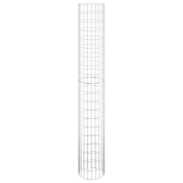 vidaXL Circular Gabion Pole Galvanised Steel Ø30x200 cm - Image 3