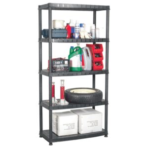 vidaXL Storage Shelf 5-Tier Black 85x40x185 cm Plastic