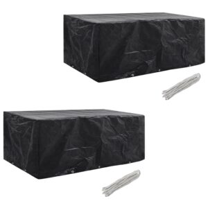 vidaXL Garden Furniture Covers 2 pcs 8 Person Poly Rattan Set 10 Eyelets 229x113 cm