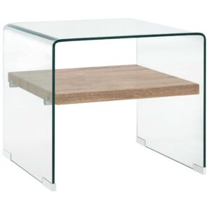 vidaXL Coffee Table Clear 50x50x45 cm Tempered Glass