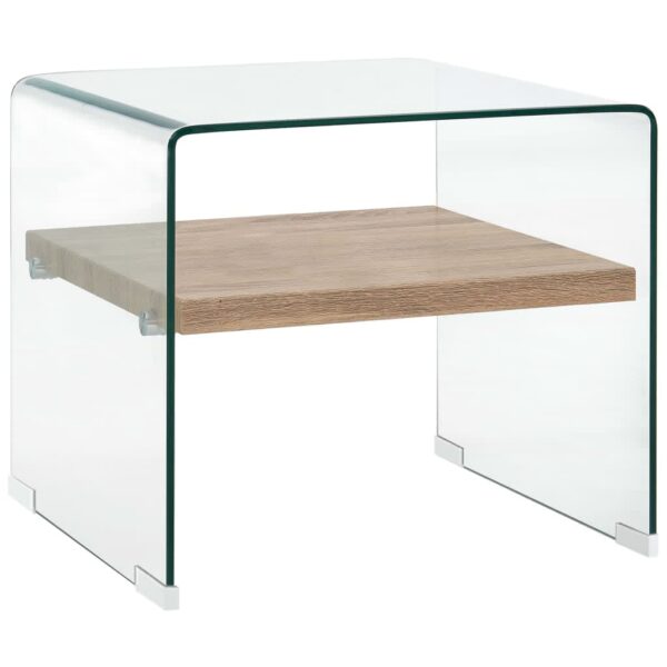 vidaXL Coffee Table Clear 50x50x45 cm Tempered Glass - Image 1
