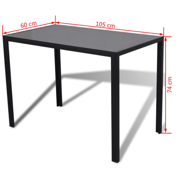 vidaXL Five Piece Dining Table Set Black and White - Image 8