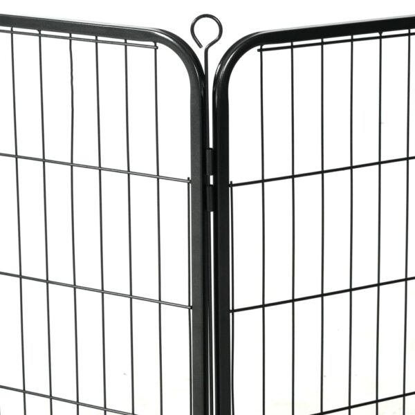 vidaXL Dog Playpen 16 Panels Steel 80x80 cm Black - Image 6