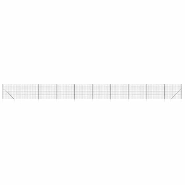 vidaXL Wire Mesh Fence with Spike Anchors Anthracite 1.8x25 m - Image 2