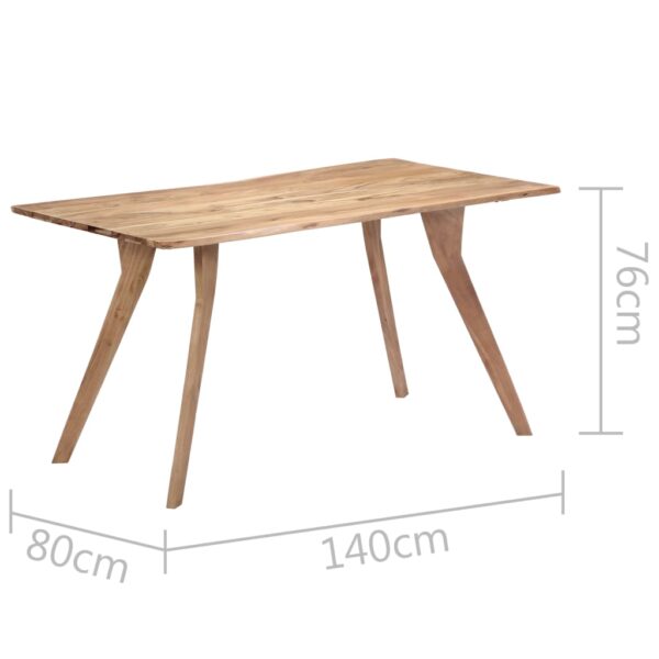 vidaXL Dining Table 140x80x76 cm Solid Acacia Wood - Image 7