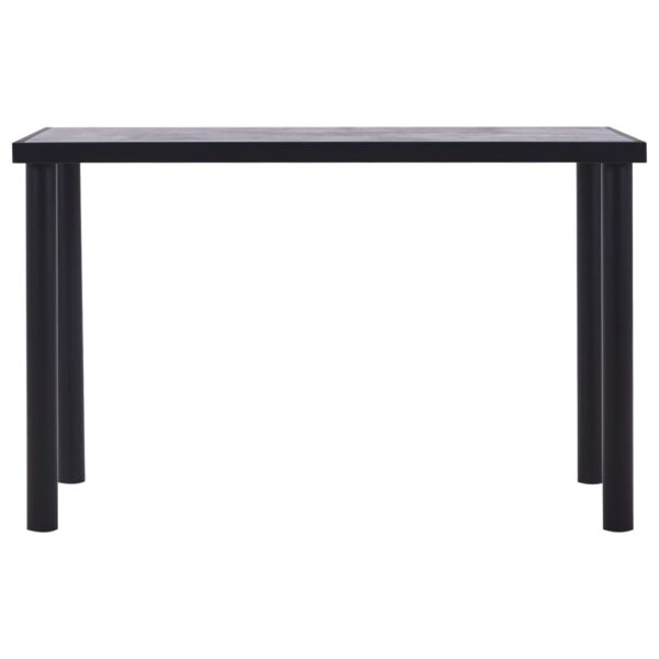 vidaXL Dining Table Black and Concrete Grey 120x60x75 cm MDF - Image 2