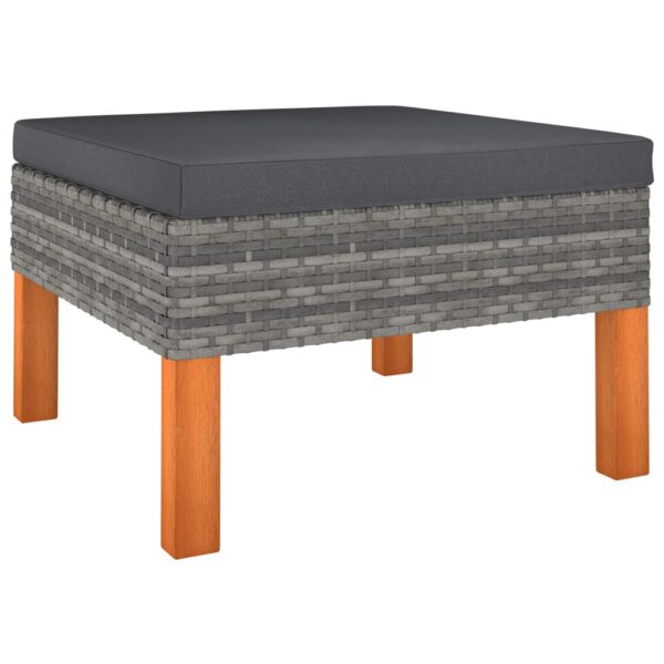 vidaXL 10 Piece Garden Lounge Set with Cushions Poly Rattan Grey - Image 5