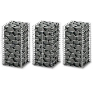 vidaXL Gabion Set 3 pcs Galvanised Wire 25x25x50 cm