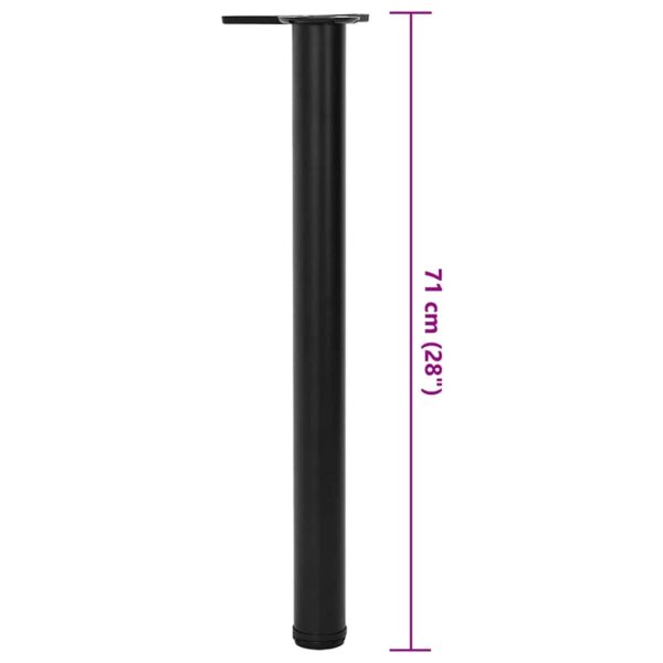 vidaXL 4 Height Adjustable Table Legs Black 710 mm - Image 7